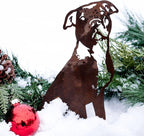 Corten Steel American Pit Bull Terrier Dog Silhouette Yard Stake (Large)
