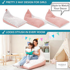 Stuffed Animal Bean Bag Storage - Machine Washable Bean Bag Chair for Kids - Extra Large Cover for Stuffing with Plush Toys, Pillows, Soft Items - Stuffed Animal Holder Girls - Pink Unicorn Mermaid