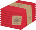 Urban Villa Kitchen Towels Cotton Dish Towels 27”x27” (Set of 8) Red