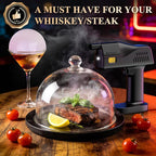 Electric Cocktail & Food Smoker Gun | Create Smoke & Edible Bubbles, 4 Aroma Oils, Color Screen, One-Touch Operation, Ideal Bartender Kit & Unique Gift for Men