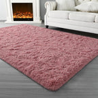 Super Soft Fluffy Shaggy Rugs for Living Room Bedroom, Fuzzy Plush Area Rugs for Girls Kids Room Nursery Home Decor, Furry Dorm Rug Cute Non-Slip Indoor Floor Carpet 6x9 Feet, Blush