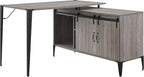 NicBex Laik-DW-00069-DX Desks, 48" W x 48" D x 31" H, Gray Oak+Black