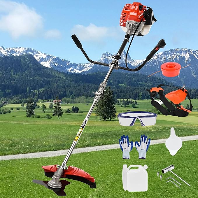 52CC Gas Weed Eater, 2 in 1 Weed Wacker Gas, 2025 Upgraded Gas Powered Weed Eater[New Model Quality Improvement], 2000w 8500rpm Heavy Duty Brush Cutter Ideal for Yard Garden