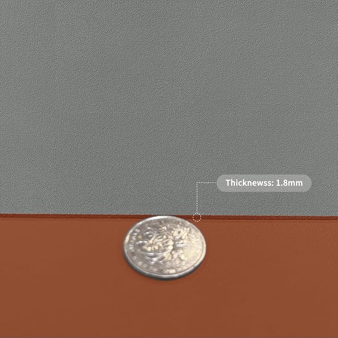 Leather Table Cover,1.8mm Thick,30x48 Inch Desk Cover,Large Desk Mat,Table Protector,Table Cover Protector,Desk Covers On Top of Desks(Brown+Gray,30x48)