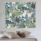 Chinoiserie Tapestry,Asian Watercolor Abstract Art Tapestry,Asian Japanese Wall Tapestry, Nature Landscape Tapestries for Bedroom Living Room Decor 60"x50"