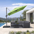 PURPLE LEAF 8 Feet Patio Umbrella Outdoor Cantilever Square Umbrella Aluminum Offset Umbrella with 360-degree Rotation for Garden Deck Pool Patio Apple Green
