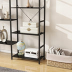 Panana Triple 4 tier bookshelf, Industrial Bookcase with 11 Open Display Shelves Wide Book Shelf Book Case with Metal Frame for Living Room Home Office (Black)