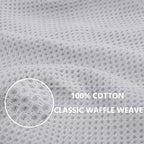 Homaxy 100% Cotton Waffle Weave Kitchen Dish Cloths, 7-Pack, Light Gray | 12 x 12 Inches, Ultra Soft Absorbent Dish Towels, Quick Drying Dish Rags with Hanging Loop