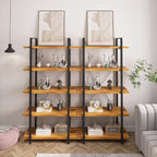 Tall Bookshelf with Large Storage,5 Tier Bookcase in Bedroom,Living Room and Office,Modern Wide Bookcase Shelf for Storing Books/Plants,Brown