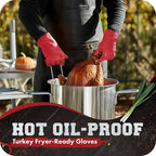 Kitchen perfection XL Silicone Smoker BBQ Gloves -Heat Resistant Oven Mitts | Waterproof, 5-Finger Design For A Better Grip, for Pitmasters, Meat Smoking, Grilling, Cooking, Frying Turkey | Grill Gift