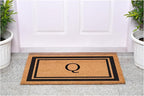 Calloway Mills 152961830Q Black Border 18" x 30" Monogram Doormat, (Letter Q)