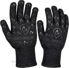 Grill Armor Oven Gloves with Fingers – Extra Long Cuff, 932°F Heat, Fire & Cut Resistant Mitts for BBQ, Grill, Cooking, Grilling, Baking & Smoker