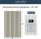 LANE LINEN Kitchen Towels Set - Pack of 4 Cotton Dish Towels for Drying Dishes, 18”x 28”, Absorbent Tea Towels, Quick Drying Kitchen Towel Set - Grey