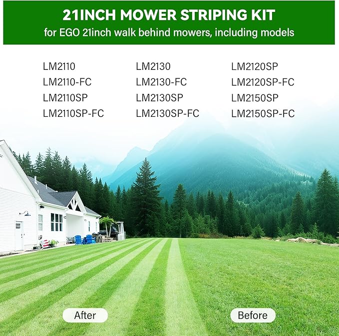 EGO 21inch Walk Behind Mowers Lawn Striping Kit,Heavy-Duty Design Stainless Steel Drum,Suitable for Easily Achieving Professional Level Lawn Patterns