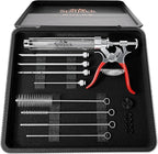 PULSE Meat Injector Gun, BBQ Meat Marinade Injector Kit for Brisket, Pork Shoulder, and Chicken, 50ml with 4 Stainless Steel Needles, Case and Guide