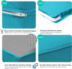 ClawsCover 14Pack Outdoor Patio Seat and Back Cushions Replacement Covers Fit for 7Pieces 6-Seater Wicker Rattan Sectional Couch Chair Furniture Set,Turquoise-Include Cover Only (Large)
