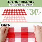 16 Packs Buffalo Disposable Table Cloth, 54 x 108 Inch Waterproof Plastic Tablecloth, Rectangle Red and White Checkered Table Covers for Picnic, Birthday, Party, Back to School