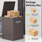 Package Delivery Box for Outside with Sticker, 48 Gallon Storage with Lockable Secure, Large Double Wall Resin Outdoor Package Delivery Waterproof Deck