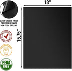 Grillaholics Reusable Non-Stick Grill Mats for Outdoor Grill | Set of 2 | Rated to 500°F | Doubles as Baking Mat & Oven Liner | Dishwasher Safe