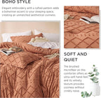 Bedsure Queen Comforter Set - Pumpkin Comforter, Boho Tufted Shabby Chic Bedding Comforter Set, 3 Pieces Vintage Farmhouse Bed Set for All Seasons, Fluffy Soft Bedding Set with 2 Pillow Shams