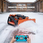 AHM Lawn Mower with Snow Plow, Remote-Controlled Grass Cutter & Snow Blower with 19.7" Cutting Width, Zero Turn Electric Grass Trimmer with 0.8"-5.9" Height Range 45° Max Slope 1094yd Remote Range
