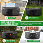 Inflatable Hot Tub, 2-4 Person Round Blow Up Portable Hot Tub, Leak-Proof PVC Outdoor Spa with 120 Strong Air Jets, Heater Pump and Insulated Cover, 71” X 71”X 25”
