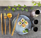 Matte Gold Utensils Set - 16-piece KiiZYs Cutlery Stainless Steel Silverware - Flatware Set Korean Chopsticks Fork Spoon Knife - Cubiertos Dorados Dishwasher Safe Gift Box (Gold, Service for 4)