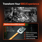 Stainless Steel Grill Spatula for Outdoor Grill, 7-in-1 BBQ Spatulas Turner, Fork & Tongs, Heavy Duty Metal Grilling Spatula with Bottle Opener, Multifunctional Barbecue Grilling Tool