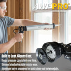 AWF PRO Sausage Caulking Gun 20 oz, 18:1 Thrust Ratio, Pack of 12 | 20 oz Foil Pack and 10 oz Cartridge Convertible, Aluminum Barrel, Includes 3 Tips