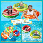 Jasonwell Inflatable Pool Floats Kids - 2 Pack Floaties Pool Tubes Swim Rings Fruit Water Floaty Watermelon Kiwi Inflatable Pool Toys Float for Swimming Pool Party Lake Beach Adults