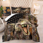 Tailor Shop Dinosaur Boys Comforter Sets King Size,Dinosaur Bedding Sets for Kids Teens,Camo Comforter Sets American Flag Comforter Sets with 1 Comforter 2 Pillowcase…