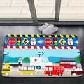 Cartoon Ambulance Car Area Rug Car Carpet for Kids Play Rug for Cars and Trucks Car Rug Play Mat Car Track Rug Truck Rugs for Boys Room Rugs for Boys Bedroom,Light Blue 2'×3'