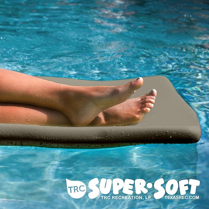 TRC Recreation Sunsation Vinyl Coated Foam Swimming Pool Float Mat Adult Lounger with Built-in Roll Pillow
