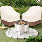 okcool Patio Adirondack Chair Cover 2 Pack,Waterproof Heavy Duty Outdoor Chair Covers,Patio Adirondack Chair Cover for Outdoor Chair,(30 W x 34 D x 36 H inches),Beige & Brown