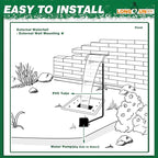 Waterfall Spillway, Clear Acrylic Pool Fountain w/Top Open Lip & Pipe Connector Kits for Outdoor/Indoor Decorative, 23.6'' Pool Water Feature for Garden Patio, Backyard Koi Pond Decor