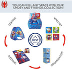Idea Nuova Marvel Spidey & His Amazing Friends Toddler Nylon Bean Bag Chair with Piping & Top Carry Handle, NN201537, Large, Spidey & Friends