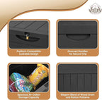 31 Gallon Deck Box, Small Outdoor Storage Box Waterproof, Lockable Secure Package Bin Delivery Box for Outside Front Porch, Patio Cushions Storage Box, Delivery Driver Snack Box for Porch, Black