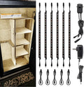 TORCHSTAR LED Safe Lighting Kit, (6) 12 Inch Linkable Light Bars + Motion Sensor + UL Power Adapter, 900LM, Input 100-240V, for Under Cabinet Gun Safe Locker Closet Showcase, 3000K Warm White