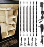 TORCHSTAR LED Safe Lighting Kit, (6) 12 Inch Linkable Light Bars + Motion Sensor + UL Power Adapter, 900LM, Input 100-240V, for Under Cabinet Gun Safe Locker Closet Showcase, 3000K Warm White