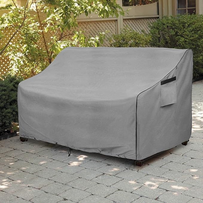 okcool Heavy Duty Patio Sofa Cover, 100% Waterproof 3-Seater Outdoor Sofa Cover Fits up to 79W x 38D x 35H Inches, Lawn Patio Furniture Covers,Grey