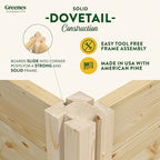 Greenes Fence Original Pine Raised Garden Bed, X Shape, 6' x 6' x 10.5" - Made in USA with American Pine
