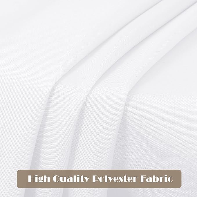 sancua 4 Pack White Tablecloth 60 x 84 Inch, Rectangle Table Cloth for 4ft Tables - Stain and Wrinkle Resistant Washable Polyester Table Cover for Dining Wedding Banquet Party Buffet Restaurant