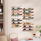 Hoctieon 8 Tier Wall Mount Wine Rack, Wall Racks for Wine Bottles Display and Storage, Hanging Bottle Organizer for Living Room, Dining Room, Wine Cellar, Bar, White
