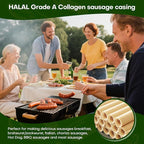 VONSYONG HALAL Sausage Casing, Grade A Edible Drying Collagen Sausage Casings for Flavorous Homemade Sausages 15m/49ft,Diameter 32mm/ 1 1/4'',1 Roll