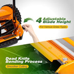 Walensee 14-Inch 5-Blade Push Reel Lawn Mower, Cordless Manual Reel Lawn Mower Walk-Behind Steel Lawn Mowers with Removable 6.7-Gallon Grass Catcher, Sponge Grip, 4-Position Cutting Height Adjustment