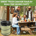 YUDI & GARDEN 45 Gallon Hard Bottom Collapsible Garden Bag｜Collapsible Trash Can｜Camping Trash Can, for Collecting Weeds or Party and Yard Waste