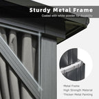 Domi Hardtop Gazebo 10x14FT, Aluminum Outdoor Gazebo with Galvanized Steel Double Roof Canopy, Curtains and Netting Included, Metal Gazebo Permanent Pavilion for Patio, Lawn, Garden, Gray