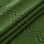 MIULEE Olive Green Knitted Throw Blanket for Couch Boho Textured Cozy Woven Blanket with Tassels for Sofa Chair Bed Living Room Spring Acrylic Wave Pattern 50"x60"