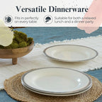 Portmeirion Potter's Brushstroke 10.5" Dinner Plate (Set of 4) - Handcrafted Earthenware Plates with Accent Rim, Microwave & Dishwasher Safe - Ideal Tableware for Modern & Traditional Dining (Grey)