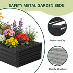 4x3x1 ft(2 Pack) Galvanized Raised Garden Bed,Outdoor Planter Box Metal Patio Kit Planting Bed for Vegetables Flowers and Succulents,Black